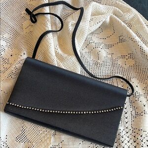 Elegant Black Clutch Bag vintage with rhinestones